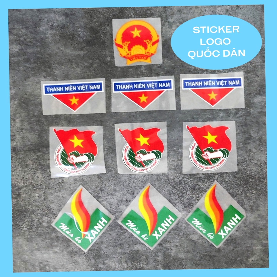 Sticker ủi áo Decal Patch Siêu rẻ : Logo đoàn thanh niên,Thanh Niên Việt Nam, Mùa Hè Xanh, Quốc Huy mua về tự ủi