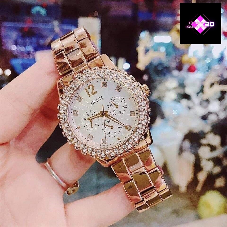 ( Sẵn 2 màu )  Đồng Hồ Nữ Guess Ladies Watch Dazzler #W0335 Multifunction. case 40mm. 5atm