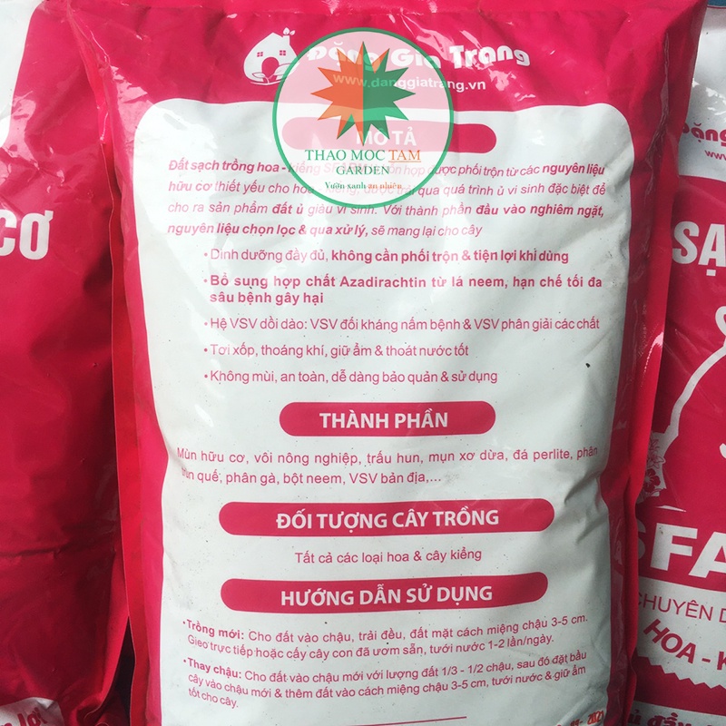 Đất Sạch Hữu Cơ Trồng Hoa, Cây Kiểng SFARM Bao 5dm3 – Dinh dưỡng đủ đầy trồng cây tiện lợi