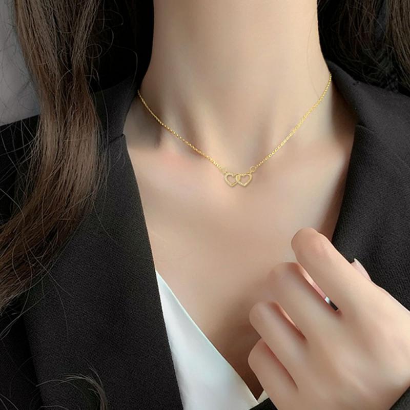 Vòng cổ XIAOBOACC thép titan mạ vàng 18k tùy chọn mặt xinh xắn dài 38cm+6cm