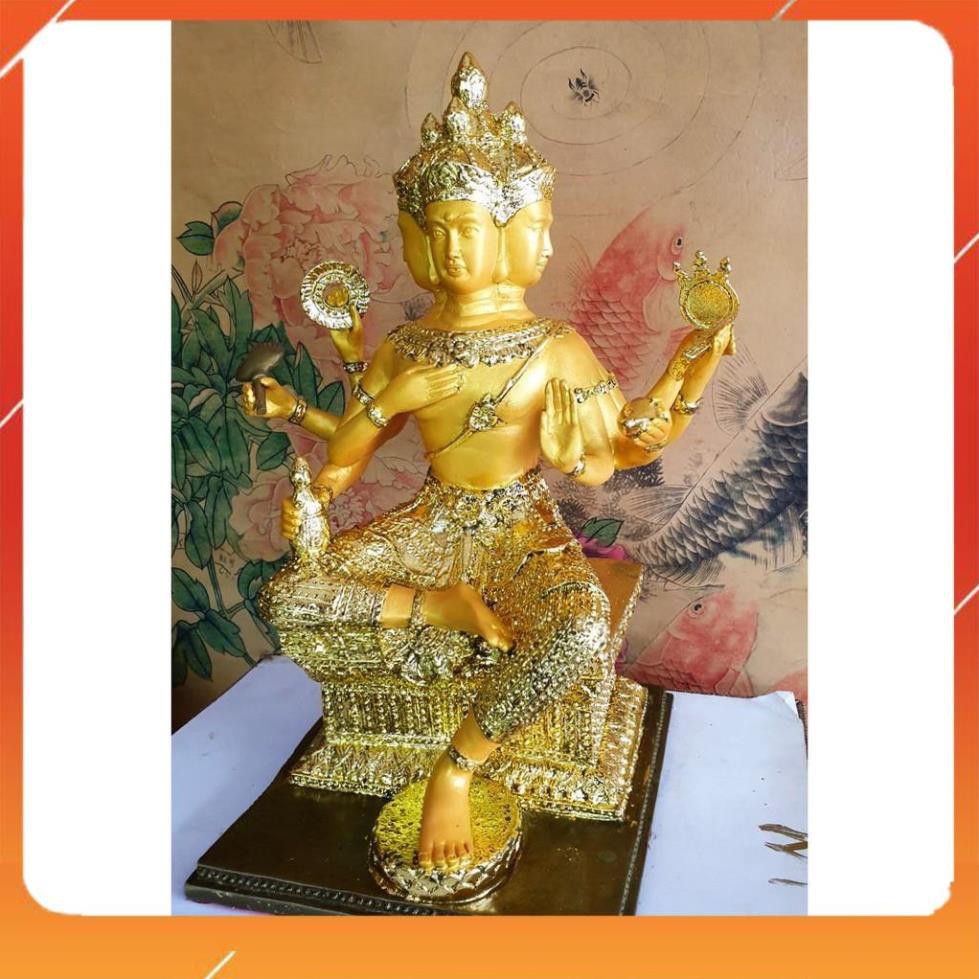 Phạm Thiên 36Cm Dát Vàng   Tượng Phật