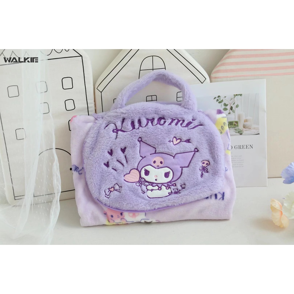 Bộ Chăn Gối Hình Cinnamoroll Kuromi My Melody Dễ Thương