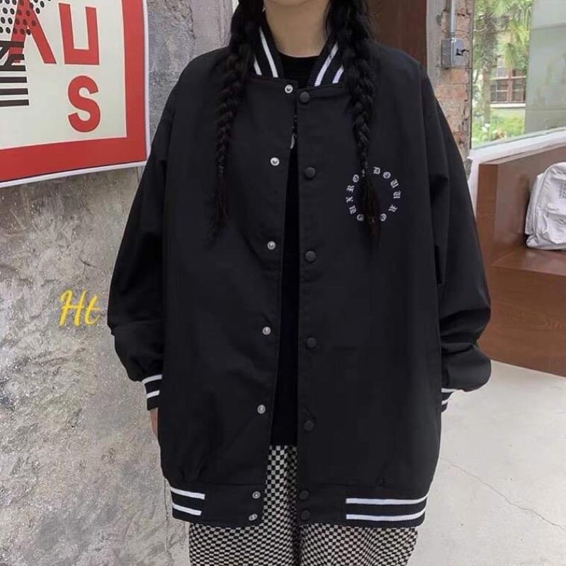 Áo bomber gió dù cổ bo chữ vòng tròn Ht
