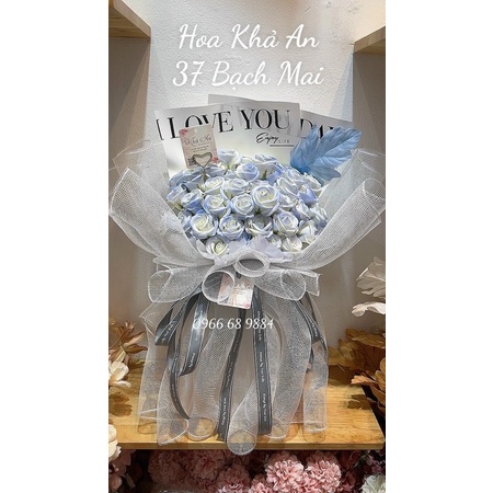 [-70k ship] Bó hoa sáp loang 50bông siêu cao cấp, thiết kế Khả An