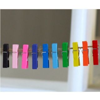 10 Cái Kẹp Gỗ Nhiều Màu Size 3.5cm ➡️ Tặng 1m Dây Thừng Trang Trí