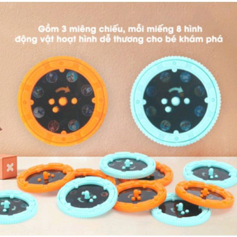 sẵn pin - Đèn pin chiếu hình cho bé 24 hình động vật ngộ nghĩnh.