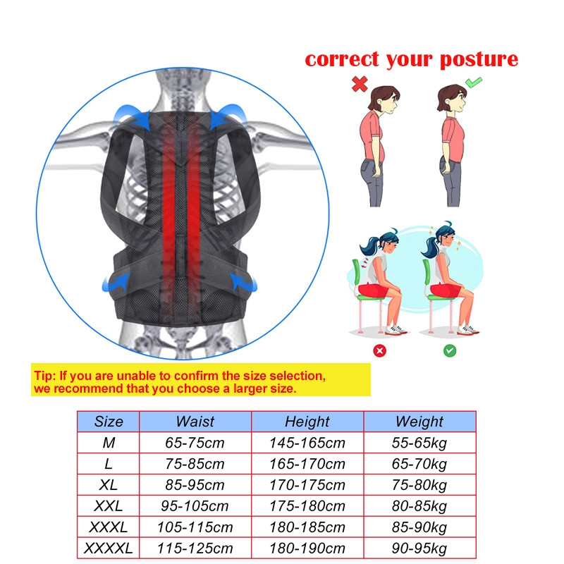 Đai Chống Gù Lưng Có Thanh Nẹp Chỉnh Tư Thế Cải Thiện Cột Sống Chống Gù Lưng Cho Cả Nam Và Nữ