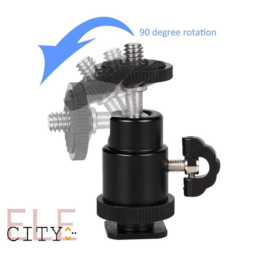 111ele} Photography Light Bracket Metal Hot Shoe Ptz 1/4 Screw Interface Ball Type