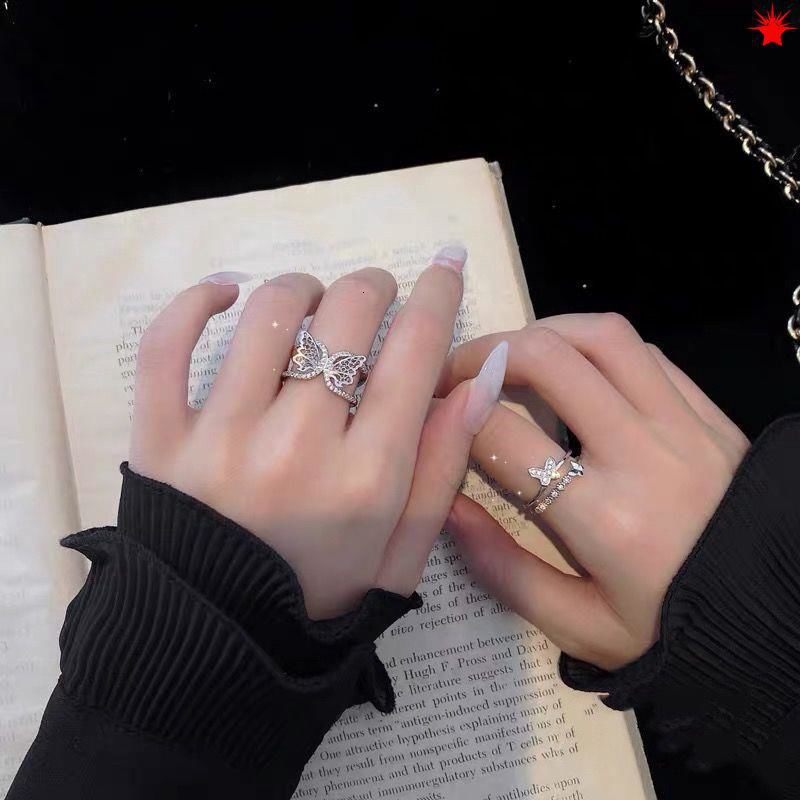 Nhẫn Hở Hình Bướm Phong Cách Hàn Quốc Retro 23510