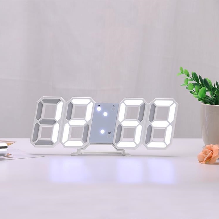 Đồng hồ led 3d treo tường, để bàn thông minh - DH1 (Bảo hành 6 tháng)