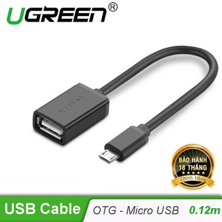 [HOT] Dây Micro USB 2.0 OTG dạng tròn + dạng dẹt dài 12cm UGREEN US126 - Hàng chính hãng