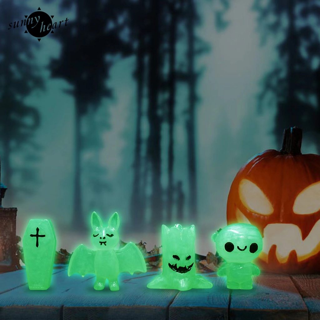Set 8 Đồ trang trí Con Ma Dạ Quang Dùng Để Trang Trí Halloween Tiện Dụng