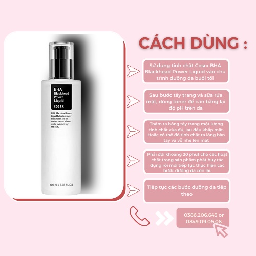 Tẩy Da Chết Hóa Học Cosrx BHA Blackhead Power Liquid, Tẩy Tế Bào Chết Cosrx 100ML TDC1034