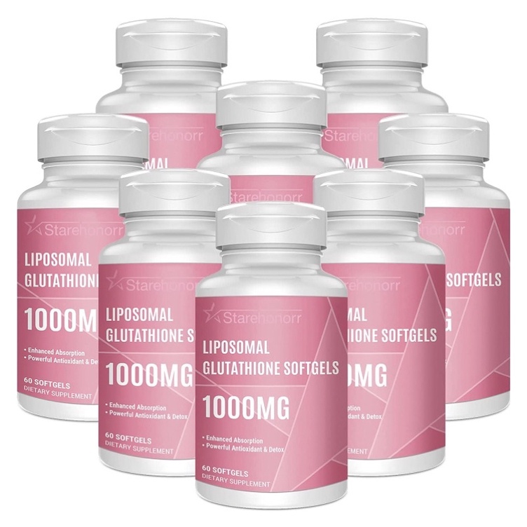 Viên uống trắng da cấp ẩm liều cao Liposomal Glutathione 1400mg Starehonorr 60viên USA
