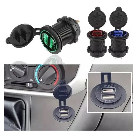 Tẩu Sạc Hai Cổng USB 12V 24V Chống Nước Với Màn Hình LED Kỹ Thuật Số Cho Xe Hơi Tàu Thuyền D5