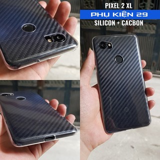 [Google Pixel 2 XL/ 2XL] Dán lưng 3D vân Cacbon - Carbon