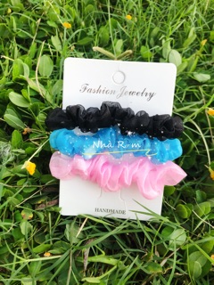 Set 3 cột tóc scrunchies cỡ nhỏ mini