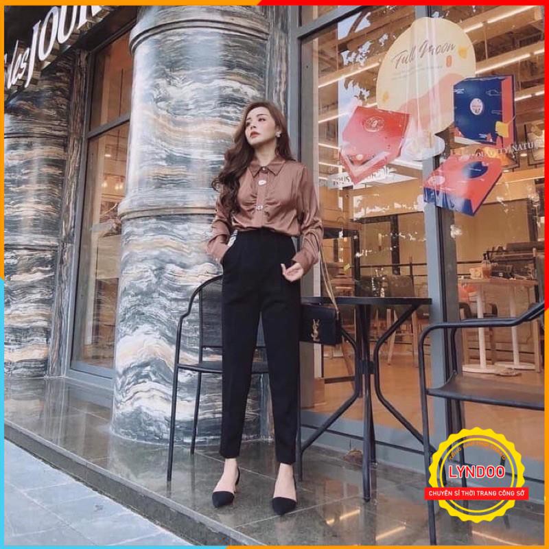 Quần tây công sở cúc bọc 💖 𝑭𝑹𝑬𝑬𝑺𝑯𝑰𝑷 💖 Quần âu nữ công sở vải tuyết mưa siêu tôn dáng, cực dễ phối đồ | BigBuy360 - bigbuy360.vn