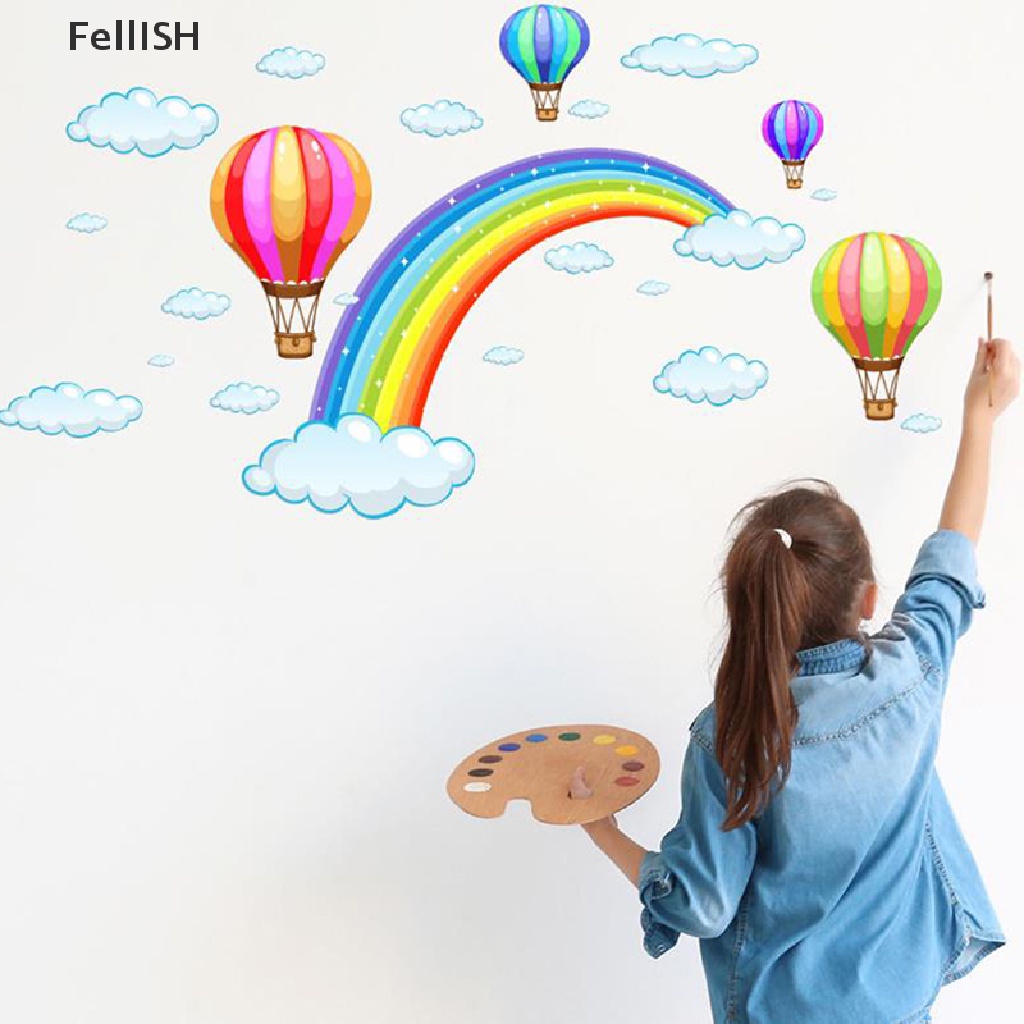 1 Miếng Dán Tường Hình Khinh Khí Cầu Và Đám Mây Nghệ Thuật Cho Phòng Ngủ Trẻ Em 439br