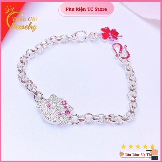Lắc Tay Trẻ Em BẠC TA Vòng Tay Bạc Trẻ Em Cao Cấp Mèo Kitty Bé Nào Cũng Mê