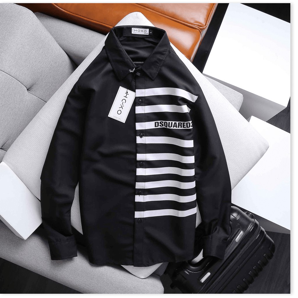 Áo sơ mi in thêu kẻ sọc ngang cực đẹp , hot , kiểu hàn quốc KHANH AN FASHION