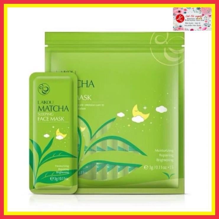 Mặt Nạ Ngủ Matcha Laikou Nội Địa Trung (Túi 15 Gói)