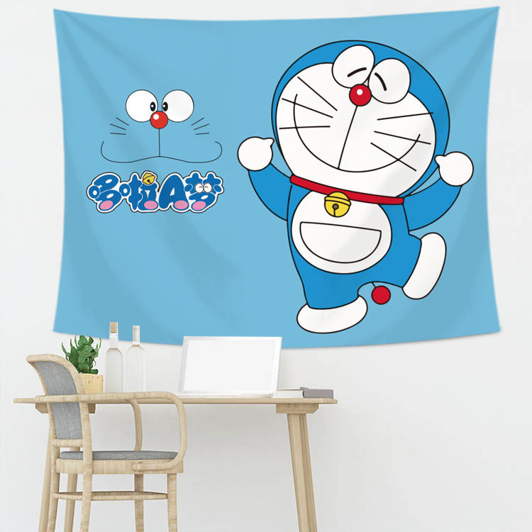 Thảm treo tường họa tiết Doraemon dễ thương trang trí phòng ngủ