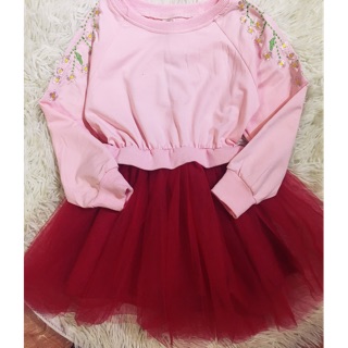 Váy công chúa ren tay thêu hoa Sz 2-7T sale còn 120k