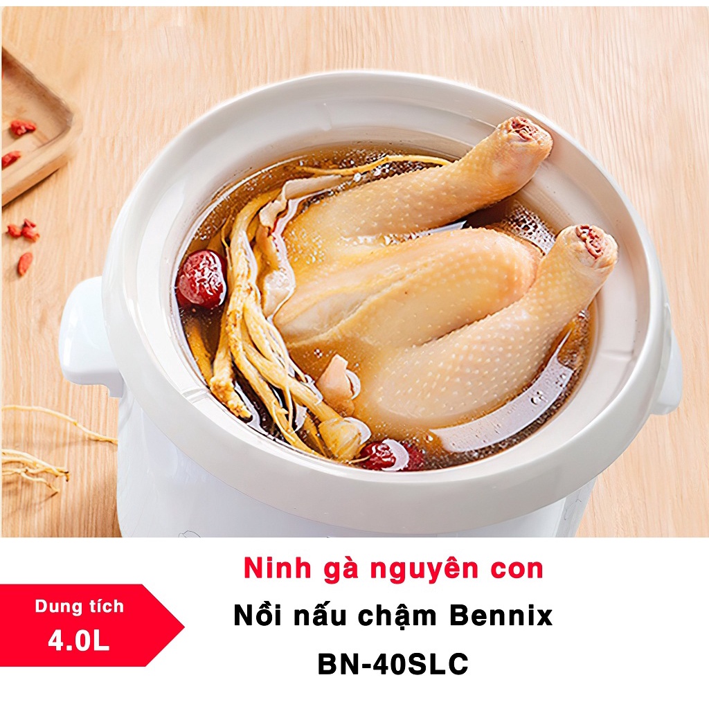 Nồi nấu chậm đa năng Bennix 4L hầm gà nguyên con