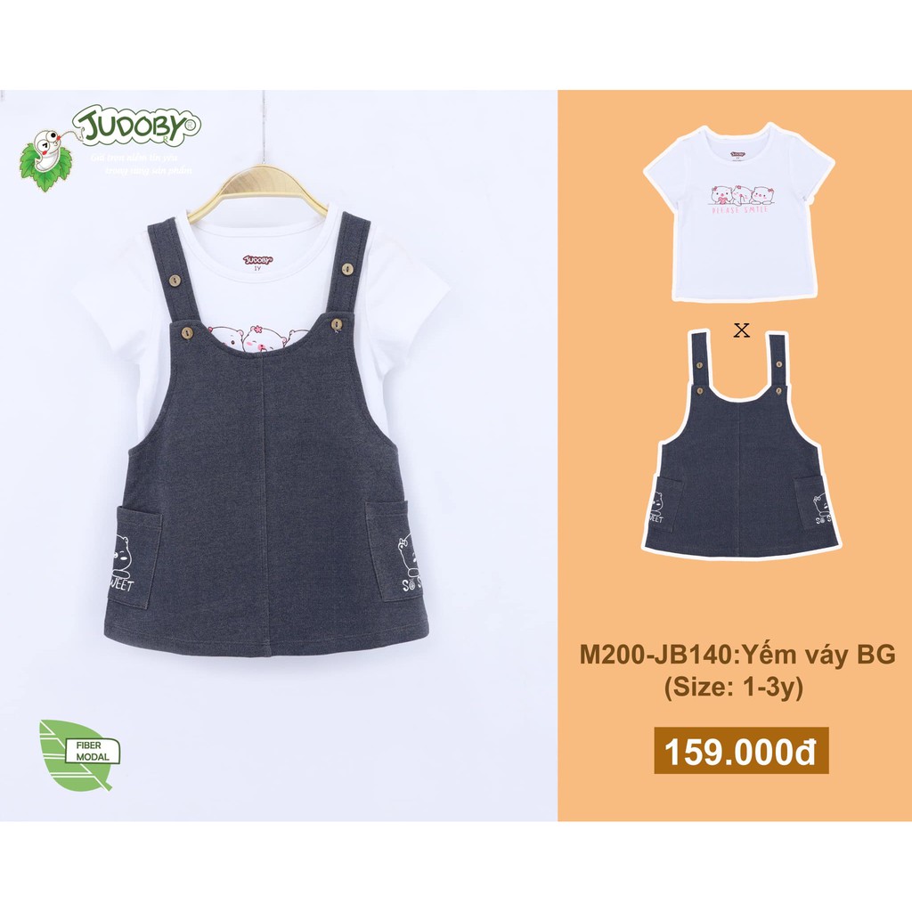 Set yếm váy Judoby vải modal siêu mềm cho bé gái (1-3Y)JB138