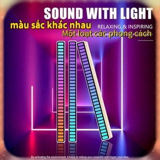 #SPZ~ Thanh đèn LED cảm ứng theo mức độ âm nhạc RGB 32 Hạt Đèn Độc Đáo 2021