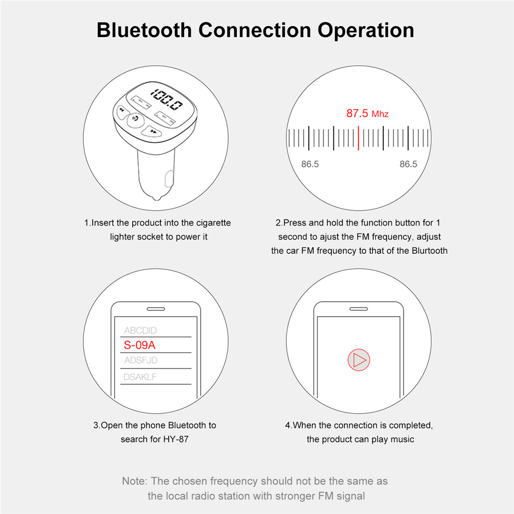 Tẩu Sạc Nhanh 2 Cổng Usb 5.0 Fm Qc 3.0 Cho Xe Hơi