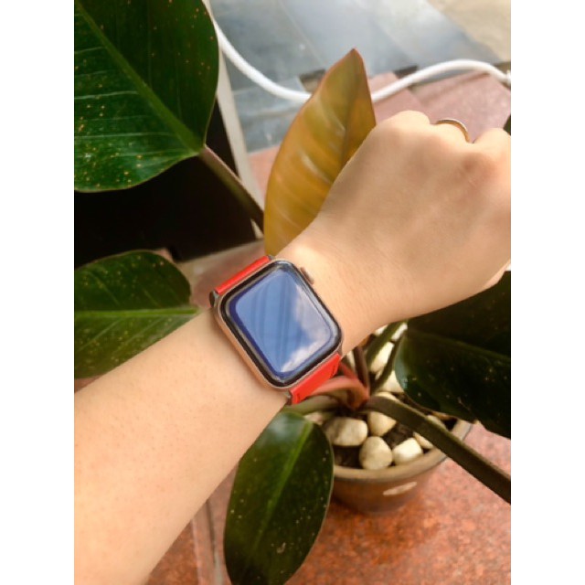 Dây da khoá bấm cho Apple Watch đồng hồ thông minh iWatch Series 1/ 2/ 3/ 4/ 5/ 6/ 7/ SE size 38/40/41/42/44/45mm