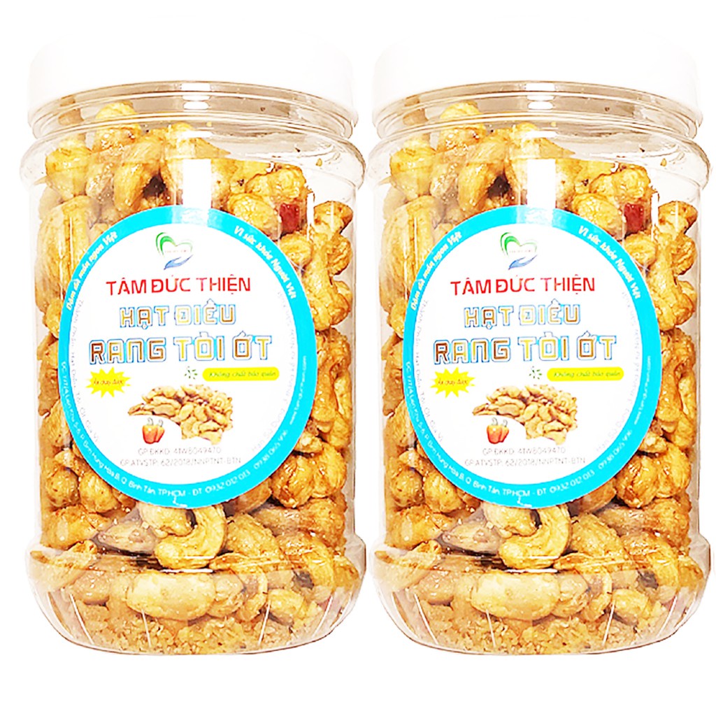Combo 2 Hạt Điều Rang Tỏi Ớt[Nguyên Liệu Sạch]Tâm Đức Thiện (2 x Hộp 250GR)