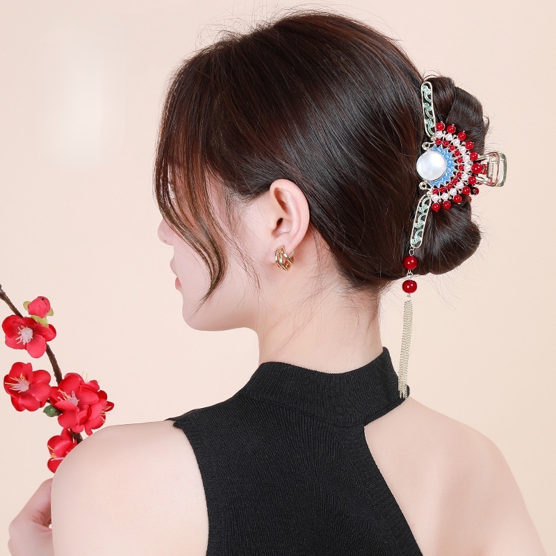 Kẹp Tóc Đính Ngọc Trai Giả Dáng Dài Phong Cách Trung Hoa Sang Trọng