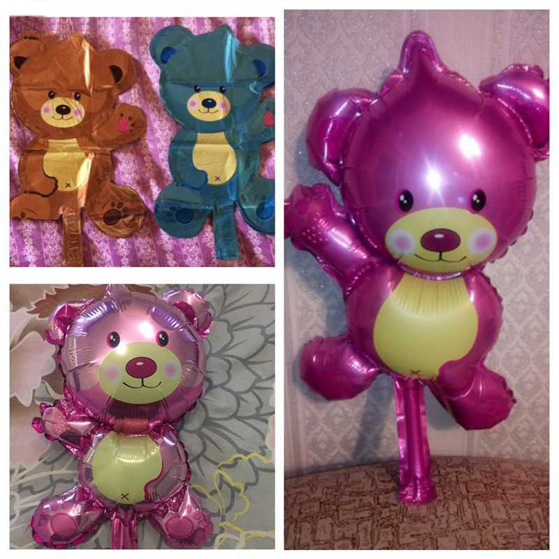 Set 3 bong bóng phối hình gấu hoạt hình trang trí tiệc sinh nhật cho bé