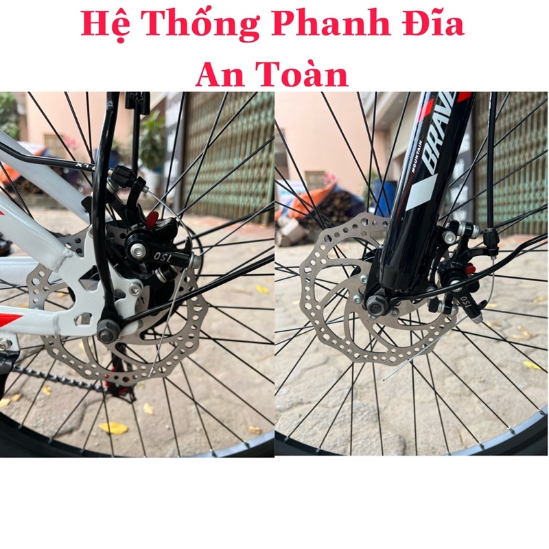 Xe đạp địa hình thể thao người lớn BRAVE WILL 24-26inch có đề SHIMANO mẫu mới 2022