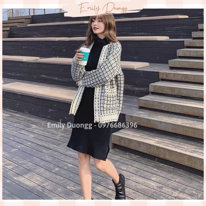 Áo khoác cardigan len Quảng Châu - 3 màu xinh xắn - dáng rộng freesize - phong cách ulzzang Hàn Quốc