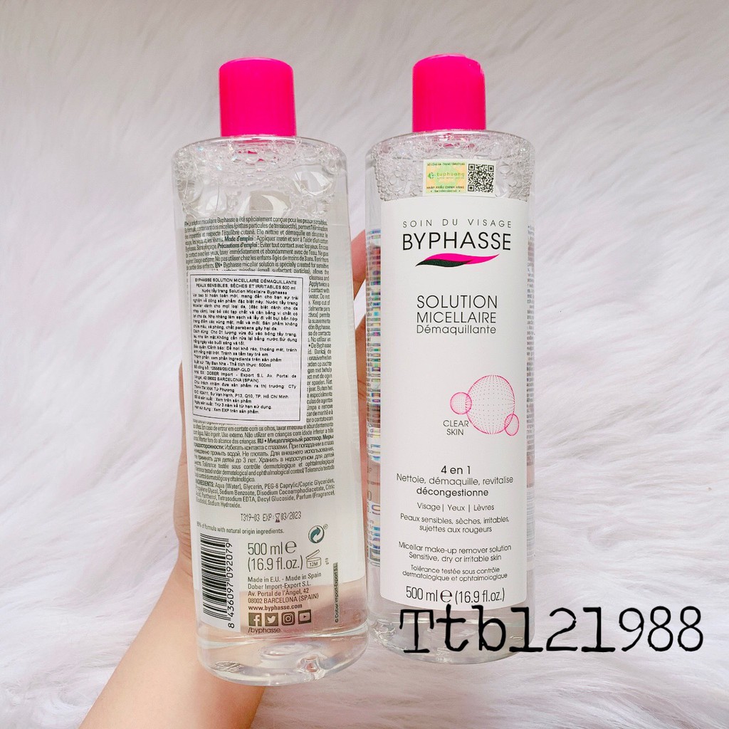 TẨY TRANG BYPHASSE SOLUTION MICELLAIRE 500ML