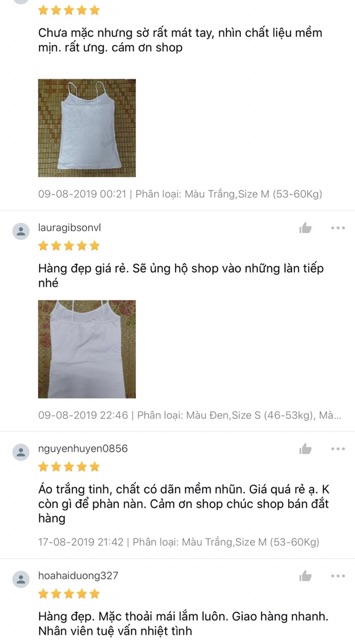 Áo hai dây cotton 100% hàng xuất dư vải đẹp