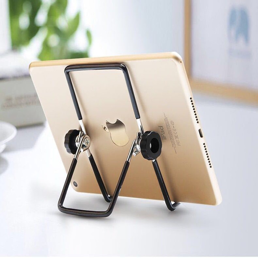 Giá đỡ để bàn điện thoại di động, máy tính bảng, ipad hợp kim nhôm cao cấp hai trục xoay 180 độ chống đổ tiện ích