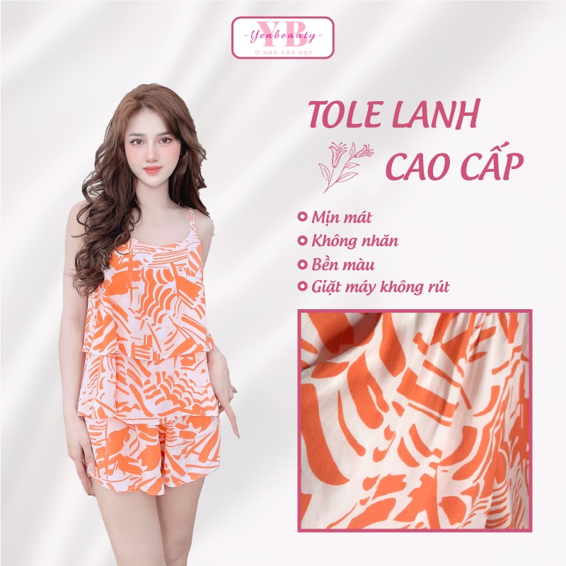 Đồ bộ lanh mặc nhà bigsize nữ dễ thương hiệu mai ngô, đồ ngủ sexy nữ hai 2 dây gợi cảm - yenbeauty