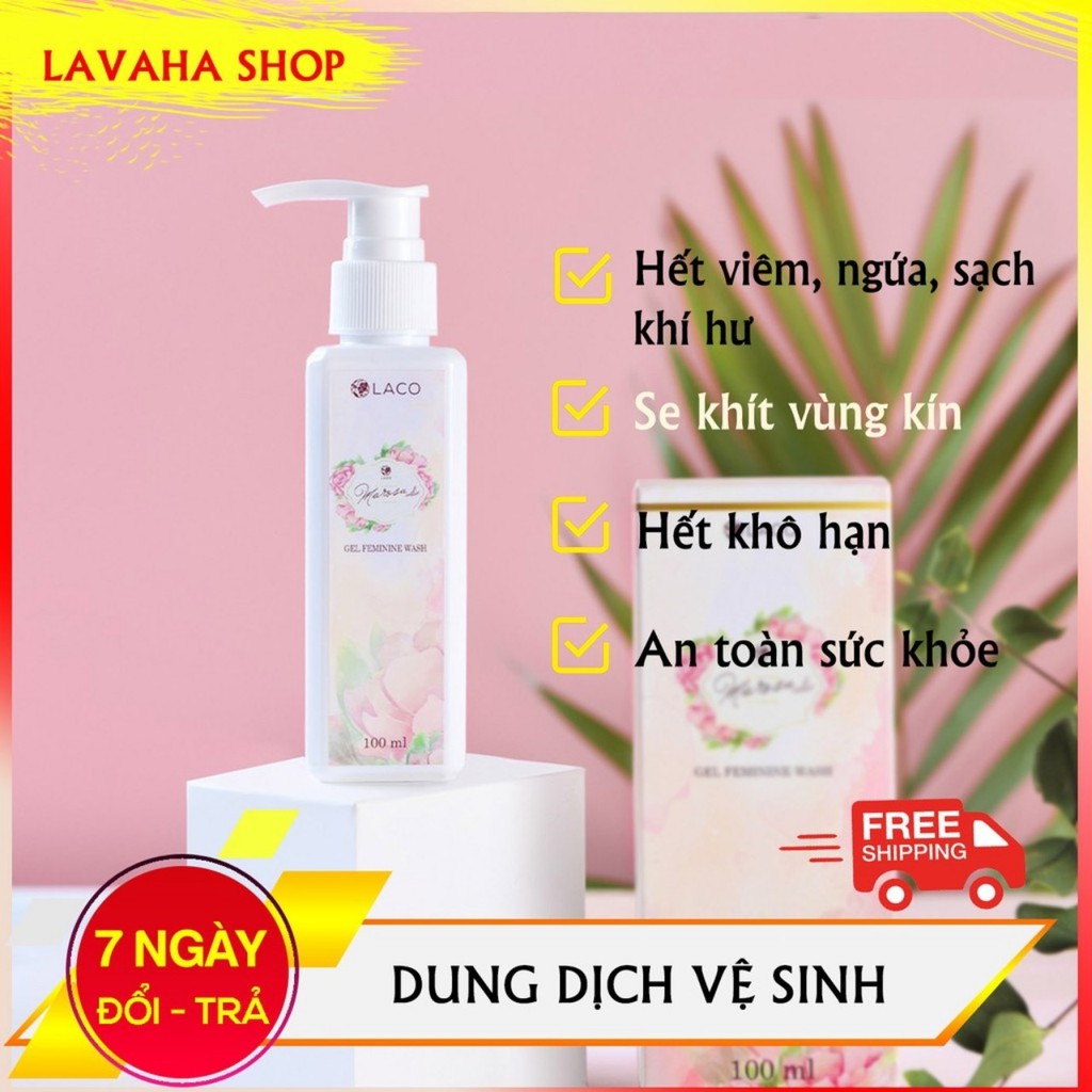 Dung dịch vệ sinh Laco 125ml Chính hãng Ngừa vi khuẩn, nấm ngứa, giúp se khít và làm hồng âm đạo, tốt cho cả bà bầu