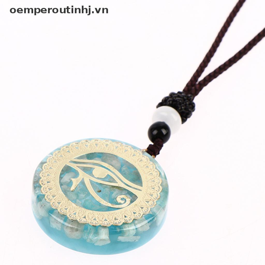 YANG 1Pc Orgonite Energy Pendant Orgone Amazonite Necklace Horus Eye All-Seeing Eyes .