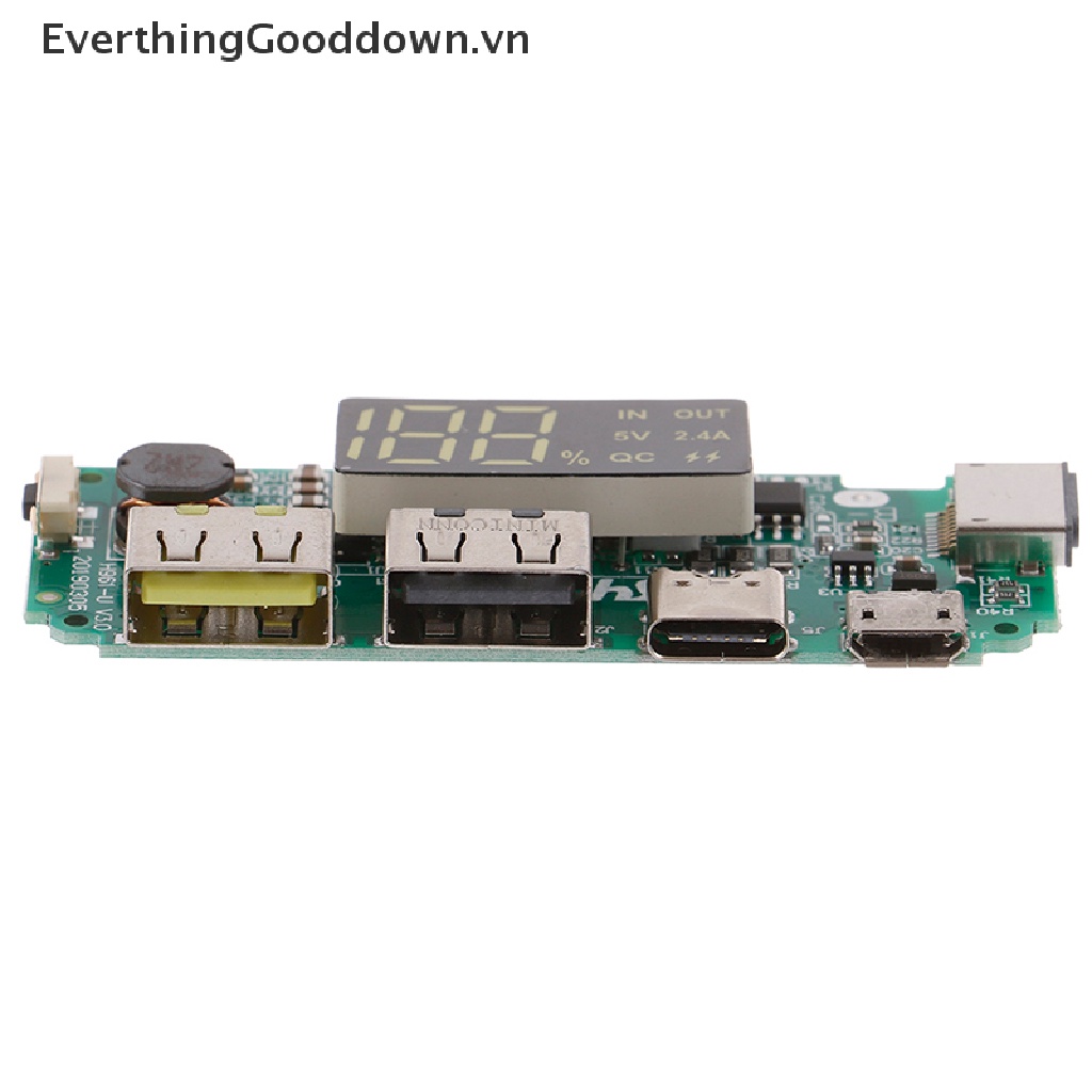Bảng Sạc Dự Phòng USB Kép 5V 2.4A Type-C / Micro / Lightning 18650 Có Đèn LED