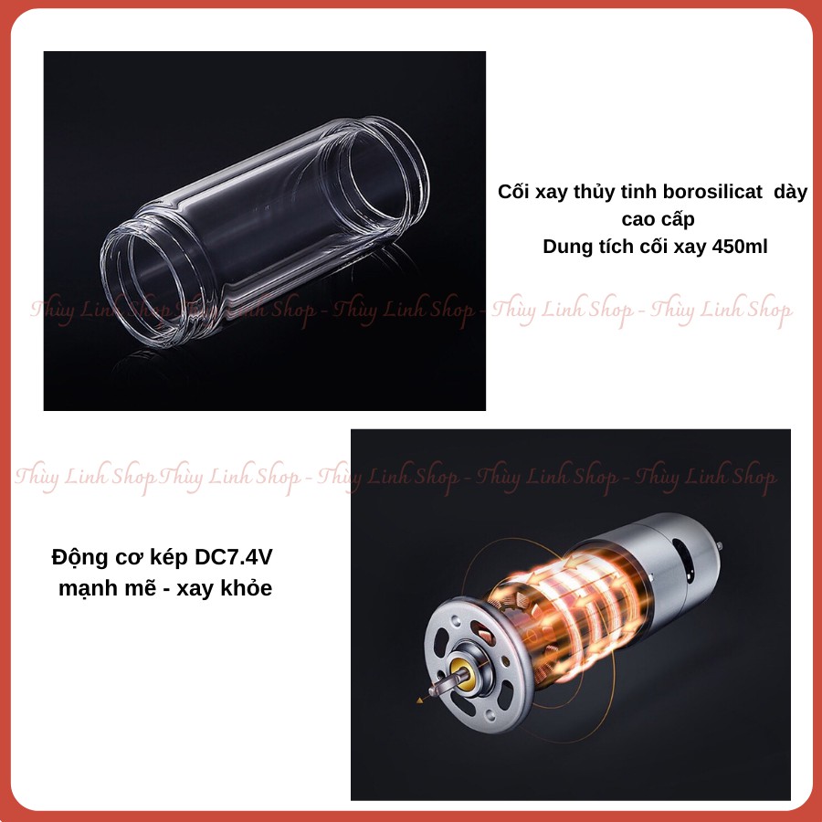 MÁY XAY SINH TỐ GELIGAO - XAY ĐƯỢC ĐÁ - MÁY XAY CẦM TAY MINI SẠC PIN CHÍNH HÃNG - BH 1 NĂM