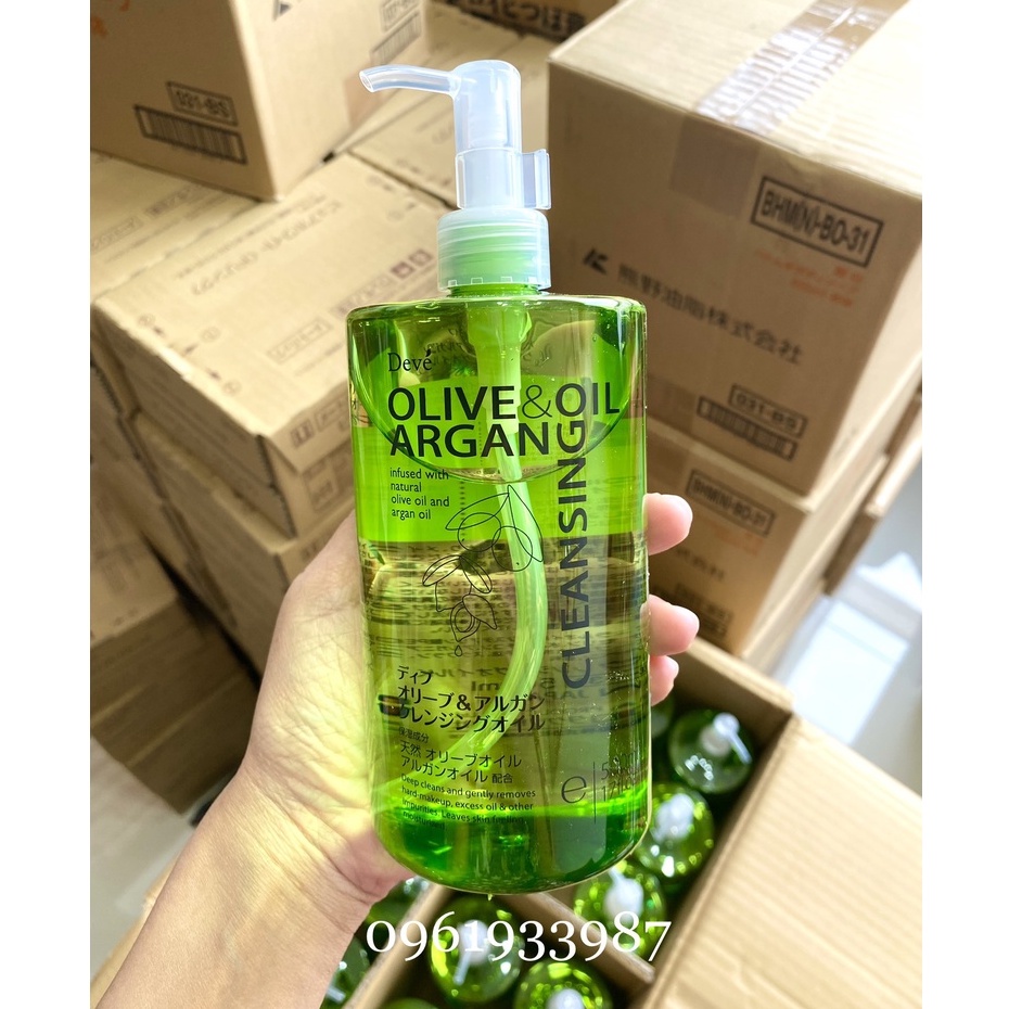 Dầu tẩy trang Olive Argan Deve 500ml Nhật Bản chuẩn Auth