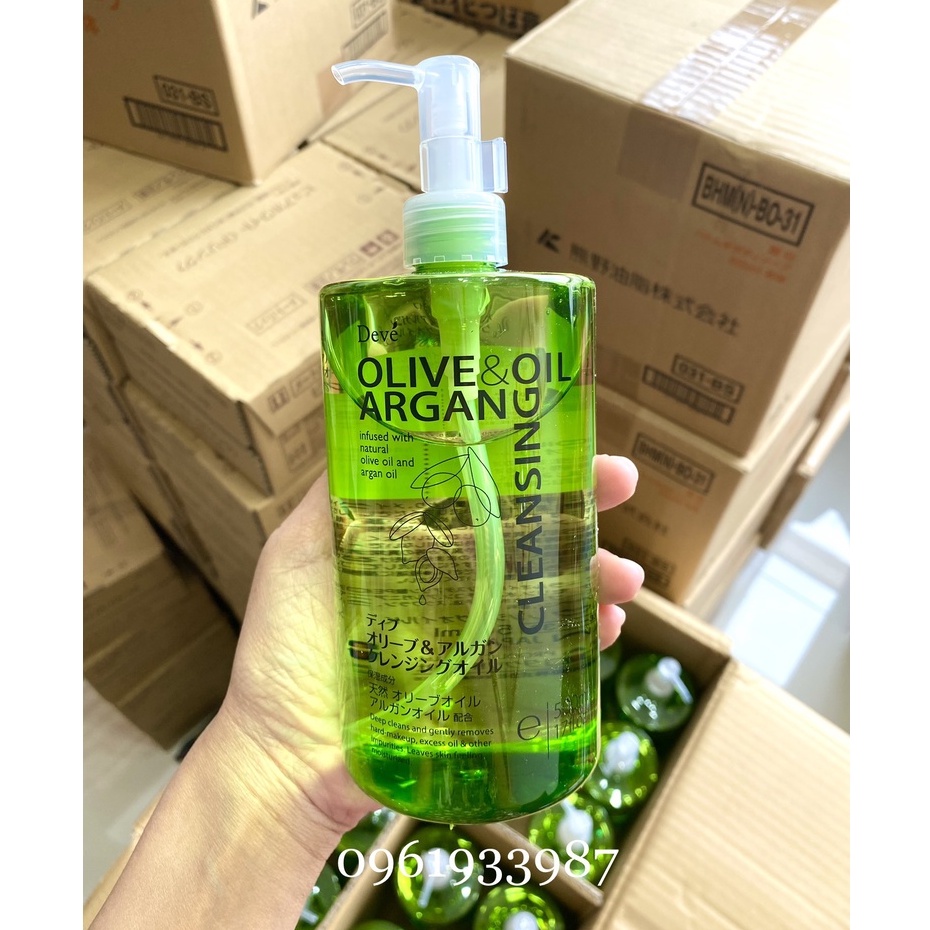 Dầu tẩy trang Olive Argan Deve 500ml Nhật Bản chuẩn Auth