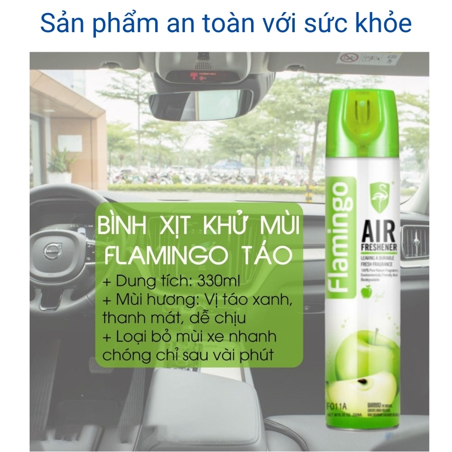 Xịt thơm xe ô tô khử mùi ô tô chống say xe an toàn vệ sinh nội thất ô tô Flamingo cao cấp Mitauto