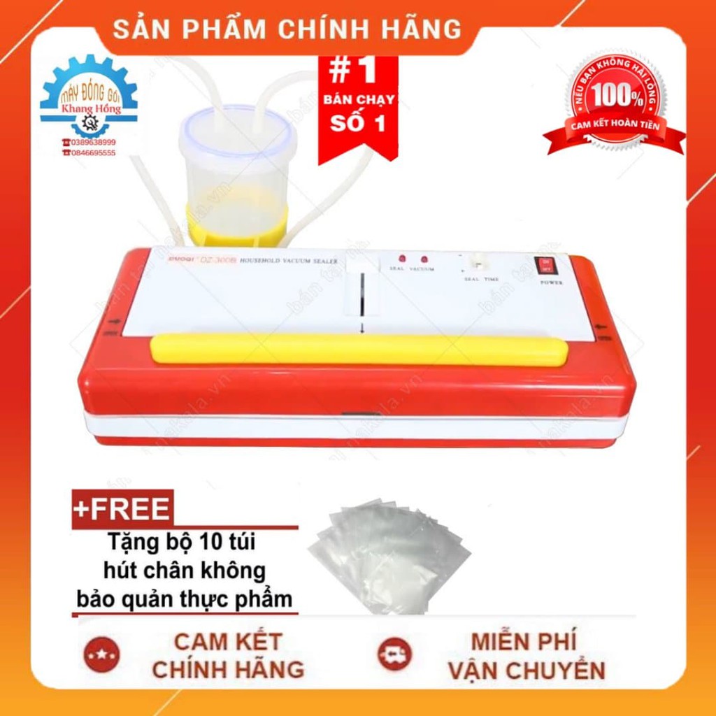 Máy Hút Chân Không Gia Đình DZ300B Không Kén Túi Hút Đồ Khô Và Đồ Uớt BẢO HÀNH 6 THÁNG